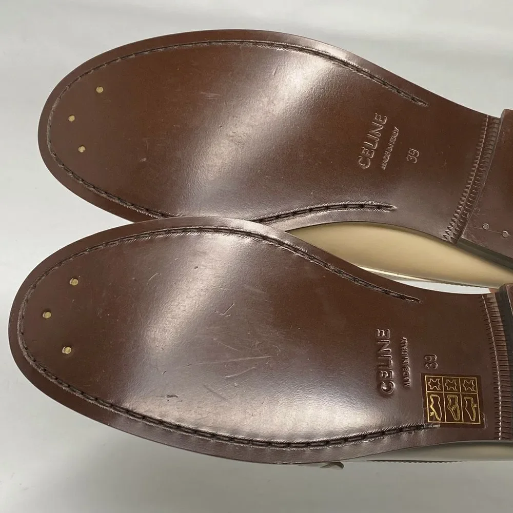 Celine Luco Triomphe in polished bull loafers size 39